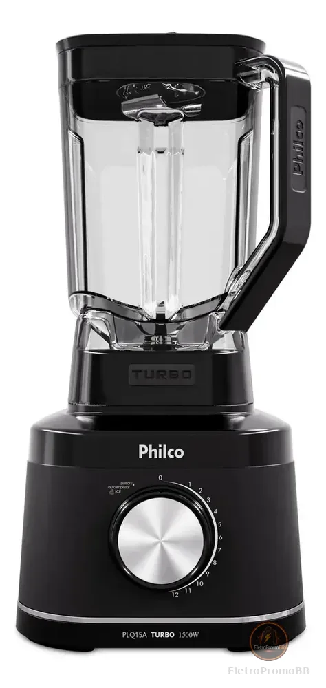 Liquidificador Philco 1500W 3,1L 12 Velocidades com 6 Lâminas PLQ15A