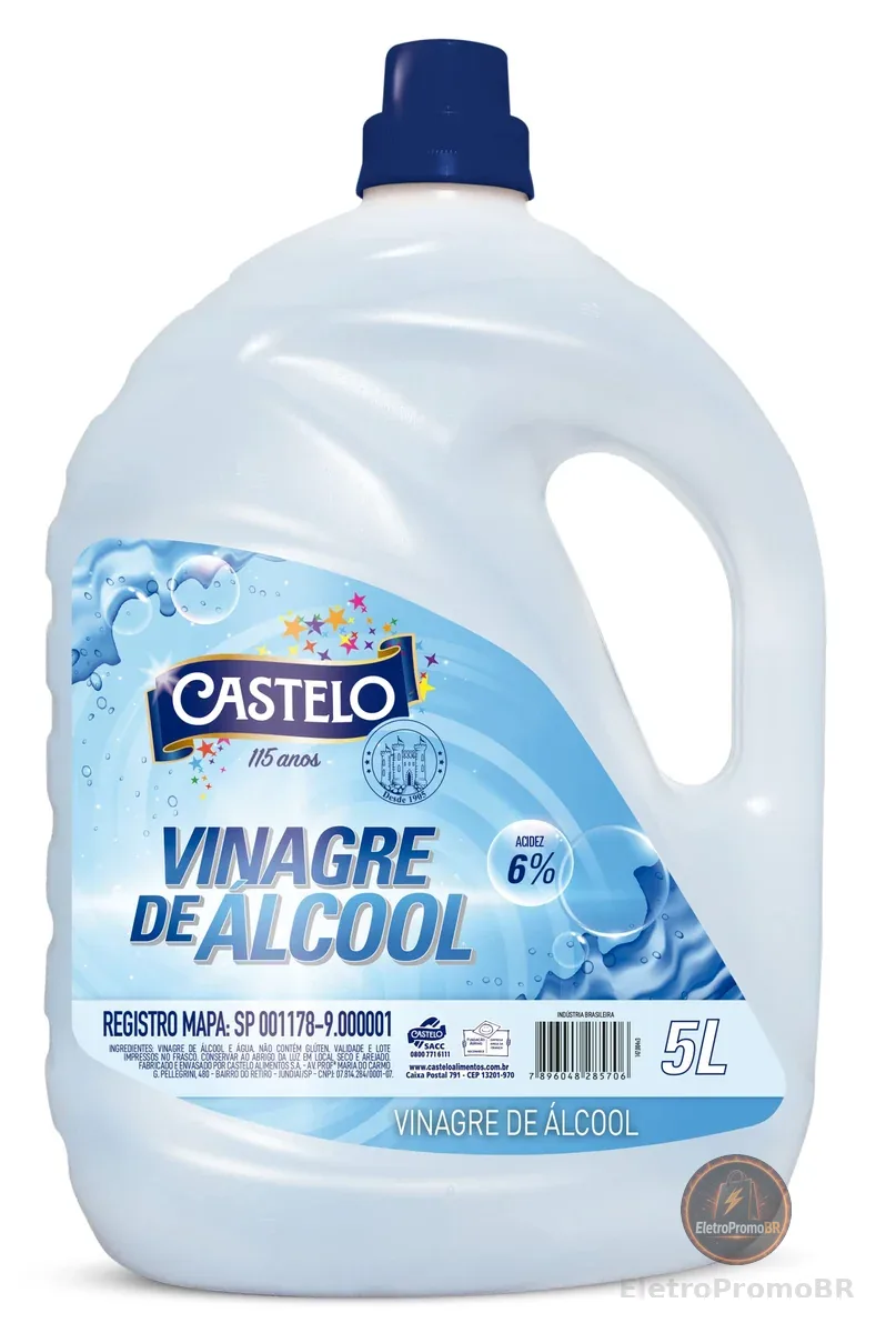 Vinagre de Álcool Concentrado 6% Castelo 5l