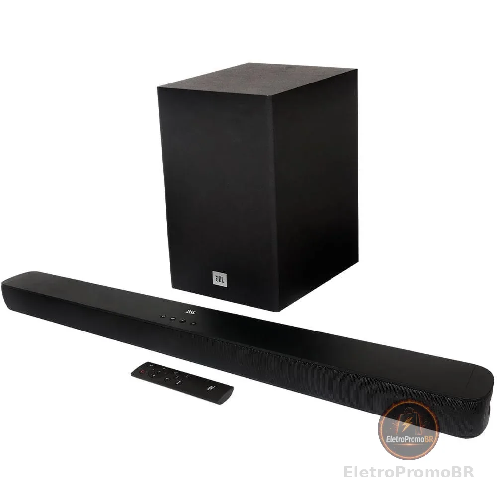 Soundbar JBL com 2.1 Canais Bluetooth Subwoofer Wireless e 110W de Potência
