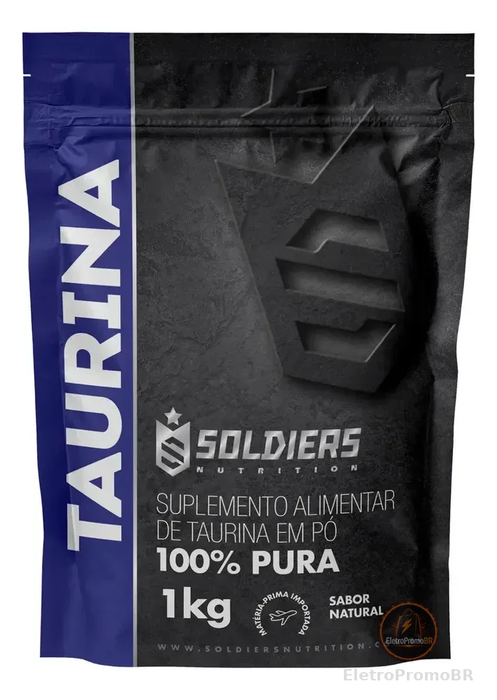 L- Taurina 1kg Suplemento em Pó 100% Pura Importada - Soldiers Nutrition