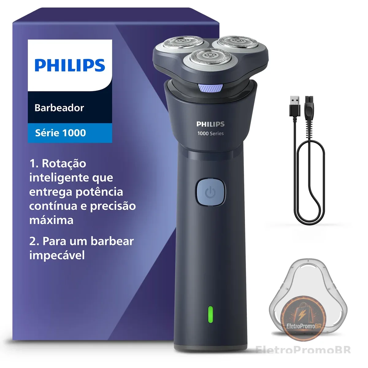 Philips Barbeador Elétrico Shaver Série 1000 com Cabeças Flutuantes 3D