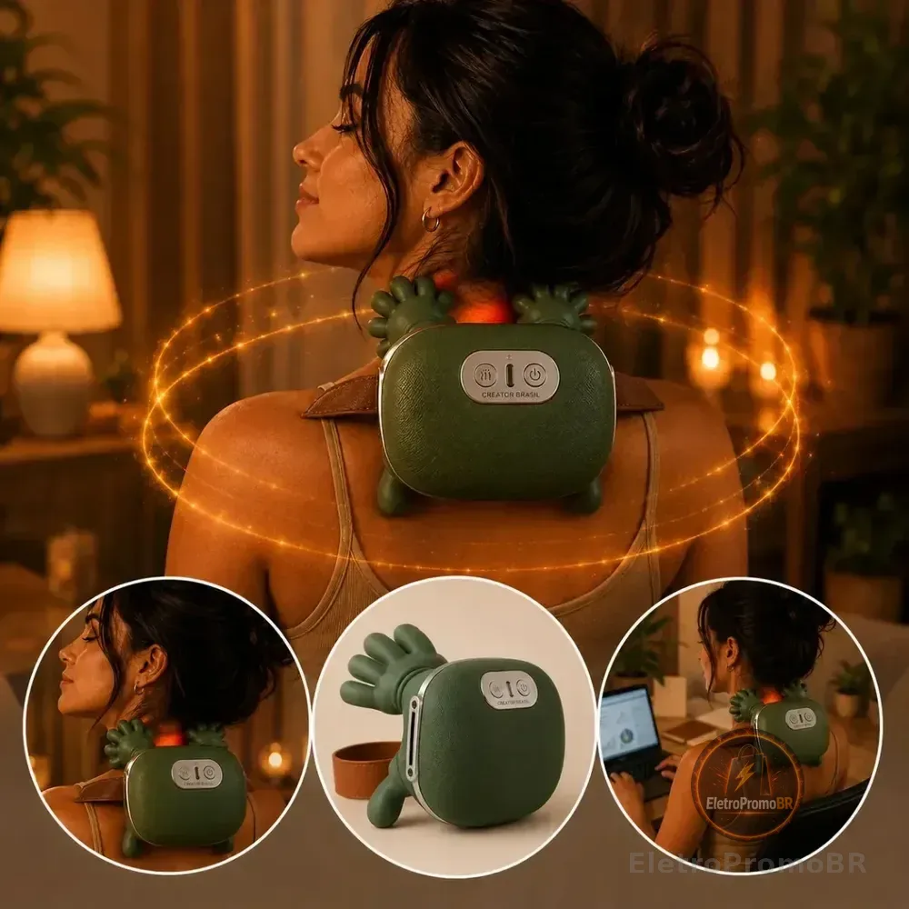 Massageador Mãozinha 3D Creator Brasil Elétrico e Sem Fio com Aquecimento