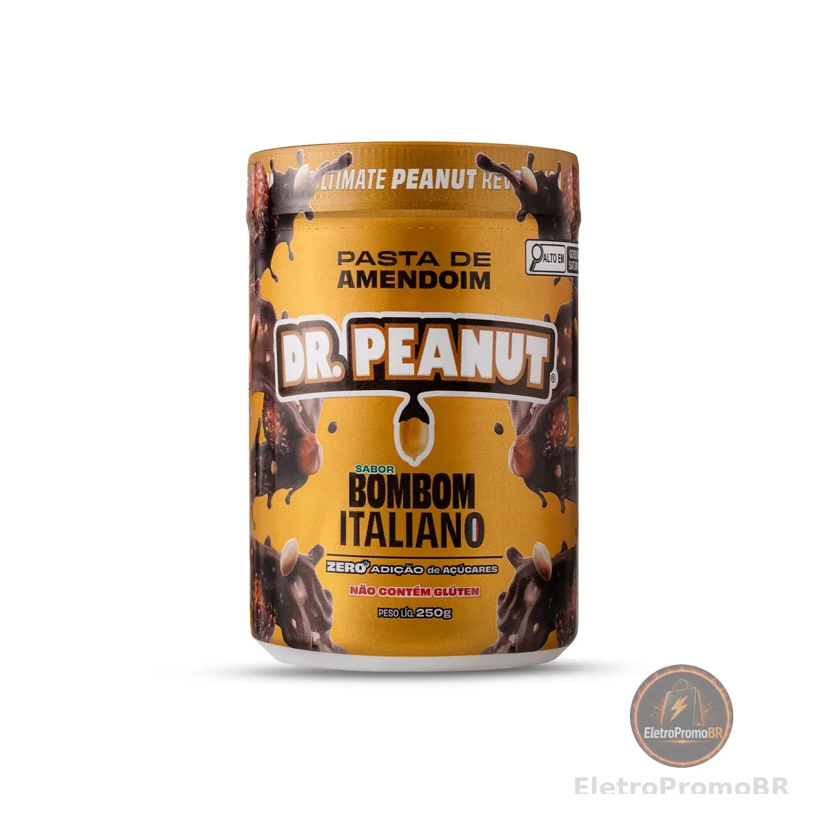Dr. Peanut Pasta de Amendoim Sabor Bombom Italiano - Pote 250g