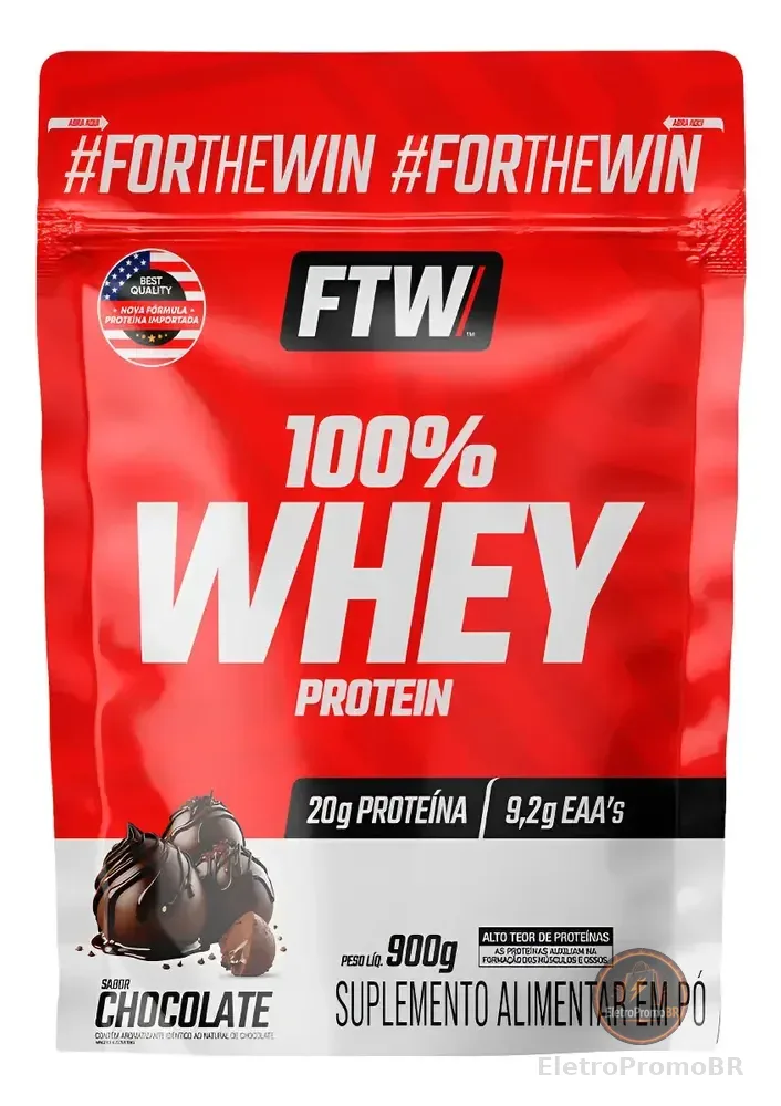 Whey Protein 100% Concentrado Refil 900g Ftw Sabor Chocolate Chocolate