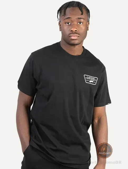 Camiseta Vans Masculina Full Patch Back Preta