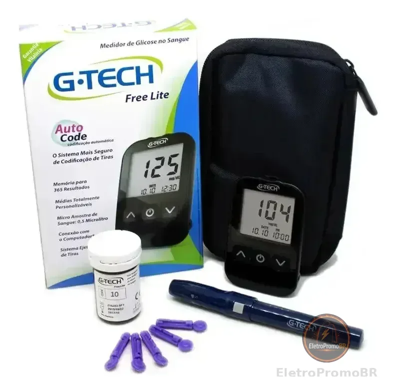 Medidor De Glicose G-tech Lite Preto
