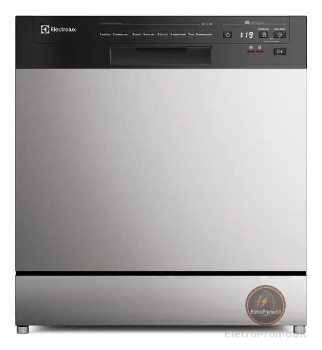 Lava-louça Electrolux Inox Com Programa Lava E Seca LS08E Cinza