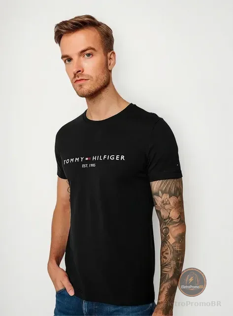 Camiseta Tommy Hilfiger Masculina Core Logo Tee Preta