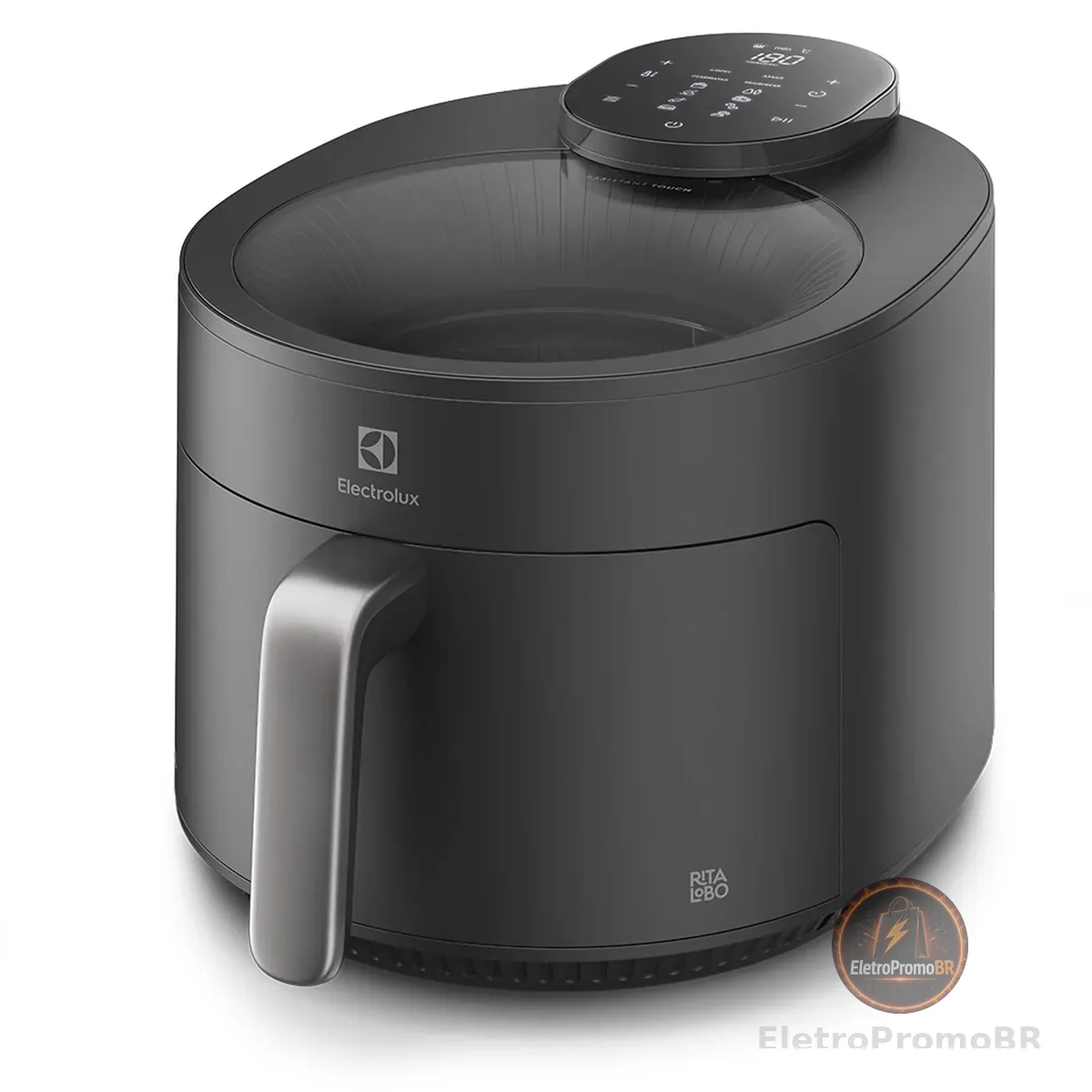 Electrolux Fritadeira Elétrica sem oleo com visor 360 Air fryer 5.1L digital potência 1500W EAF170 Cinza 220v
