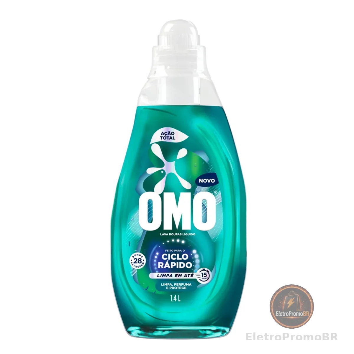 Lava-Roupas Líquido Omo Ciclo Rápido Ação Total Frasco 1,4l