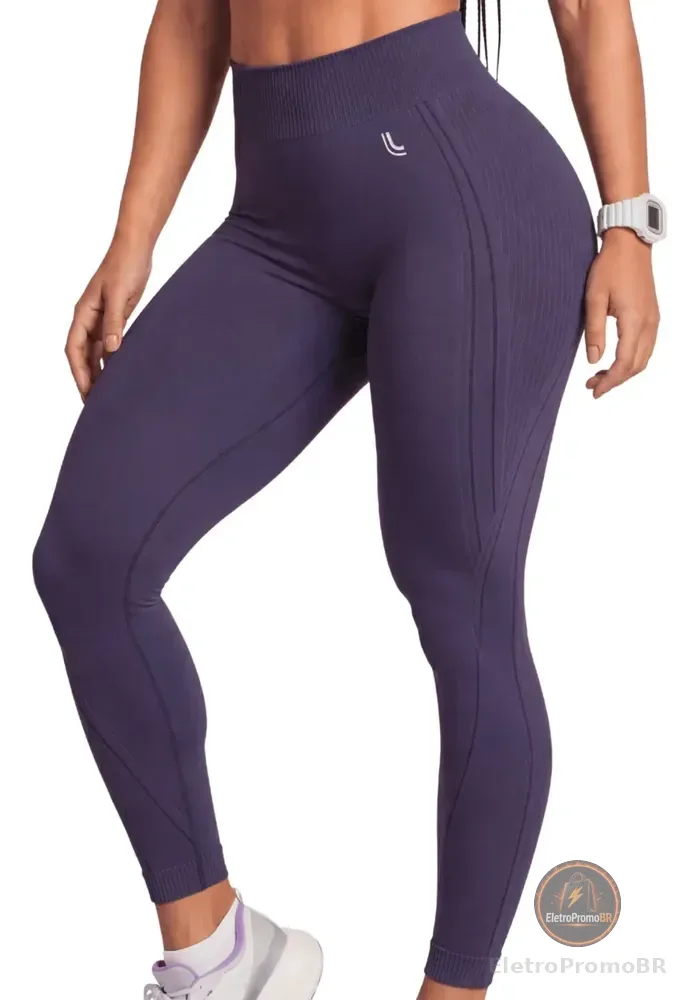 Legging Lupo Original Poliamida Texturizada Ar Sem Costura Purple Legging Academia Fitness G