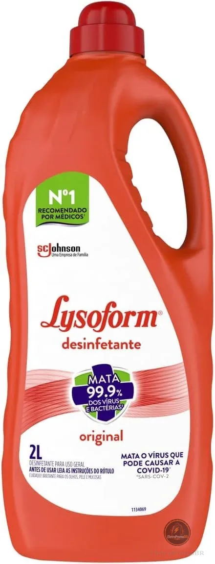 Lysoform Original, Desinfetante Líquido, Limpeza Pesada e Eficiente, 2L