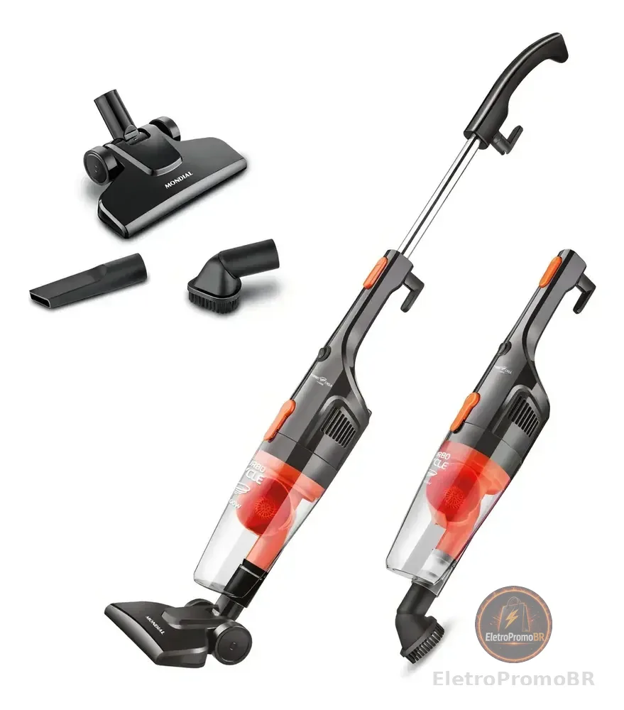Aspirador De Pó Vertical Turbo Cycle Mondial Preto AP-35