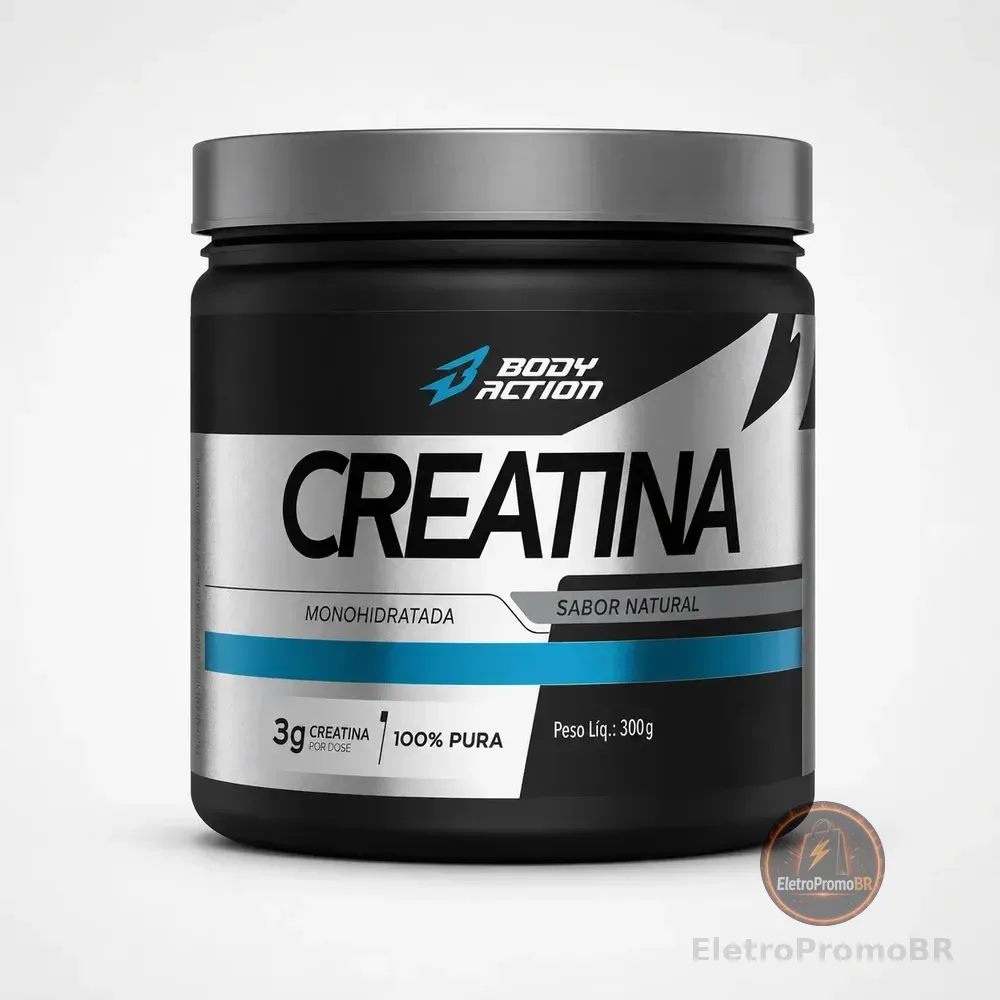 Creatina Bodyaction 300g 100 Pura Sem Sabor Sem Sabor