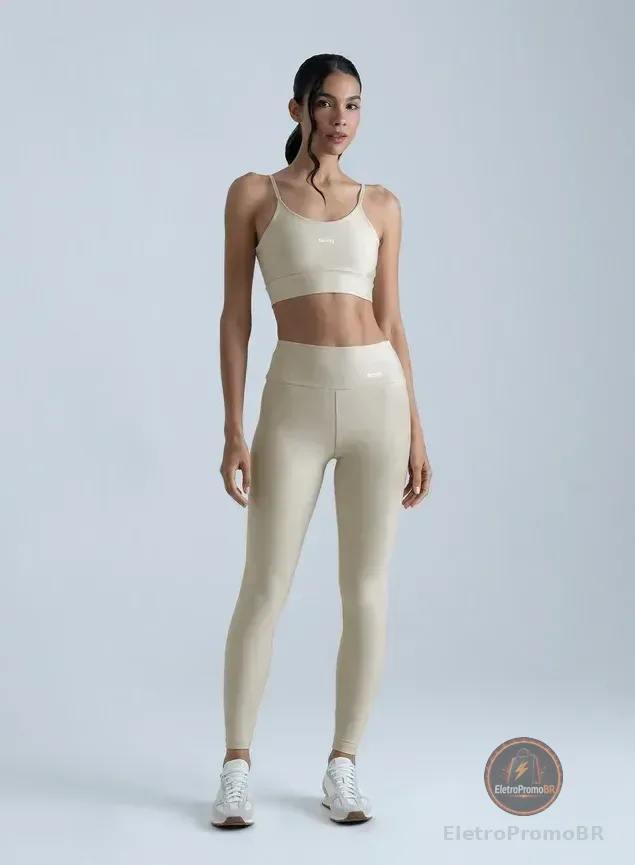 Conjunto Feminino Fitness Zero Transparência Top E Legging Aveia M