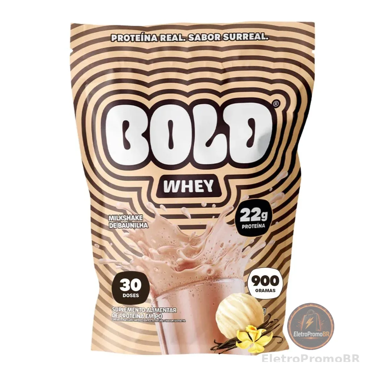 WHEY PROTEIN 3W - BOLD WHEY (900g) - Sabor: MilhShake de Baunilha
