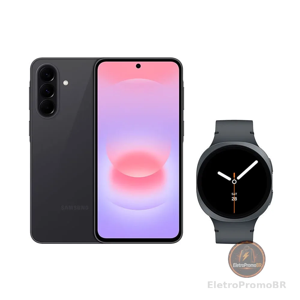 Galaxy A37 5G (256GB) - Preto + Galaxy Watch8 BT 44mm - Grafite