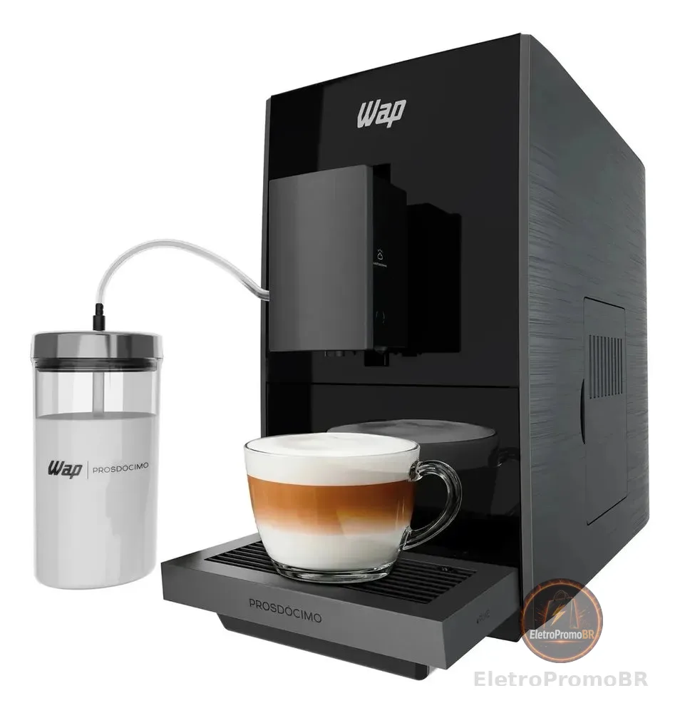 Cafeteira Espresso Automática Wap Aroma Wce19 Pressao 19 Bar Com Moedor de Grãos e Espumador de Leite 127V