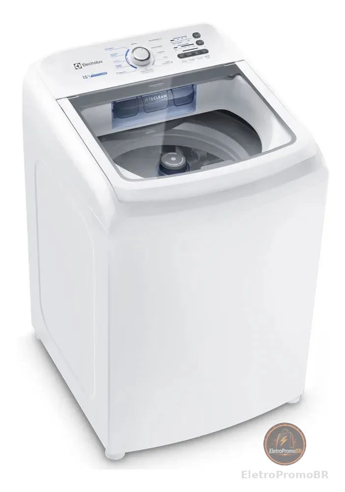 Máquina de Lavar Electrolux 15kg Branca Essential Care com Cesto Inox e Jet&Clean LED15