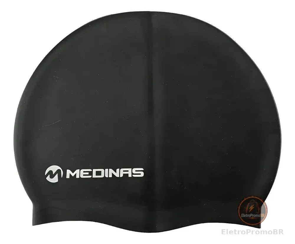 Touca De Natação Medinas Silicone Classic Unissex Cor Preto Tamanho Unico