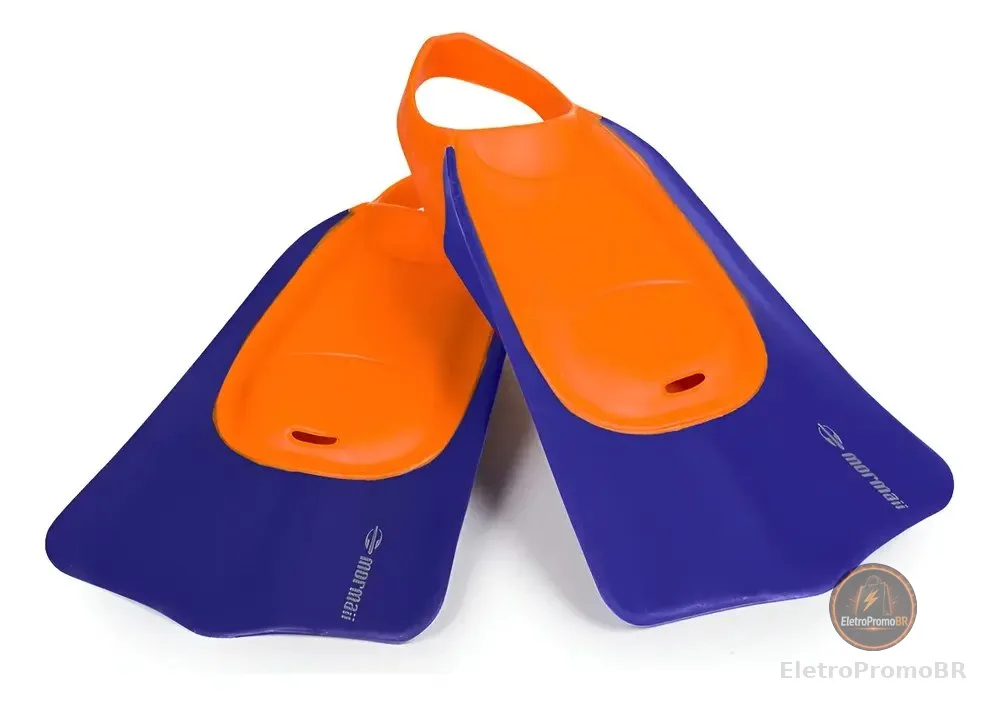 Nadadeira Pé De Pato Para Natação Storm Mormaii Cor Azul/laranja - M