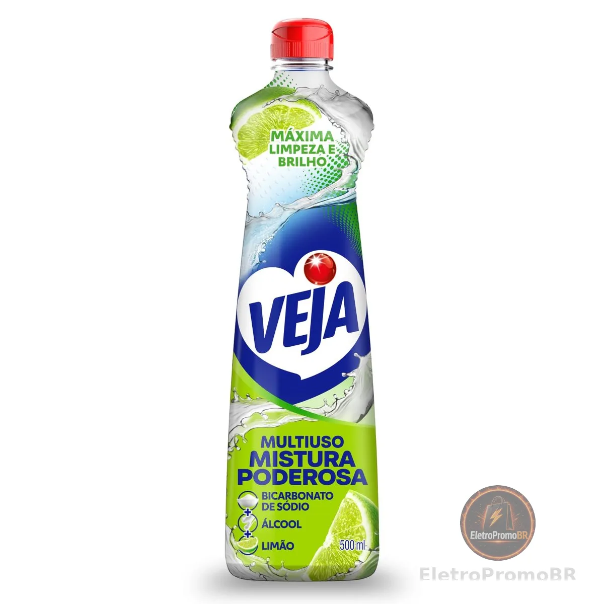 Limpador Multiuso Power Fusion Limão, Veja, 500Ml