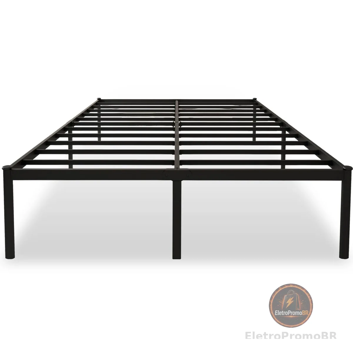 Cama de Casal 138x188cm, Estrutura Metálica Preta