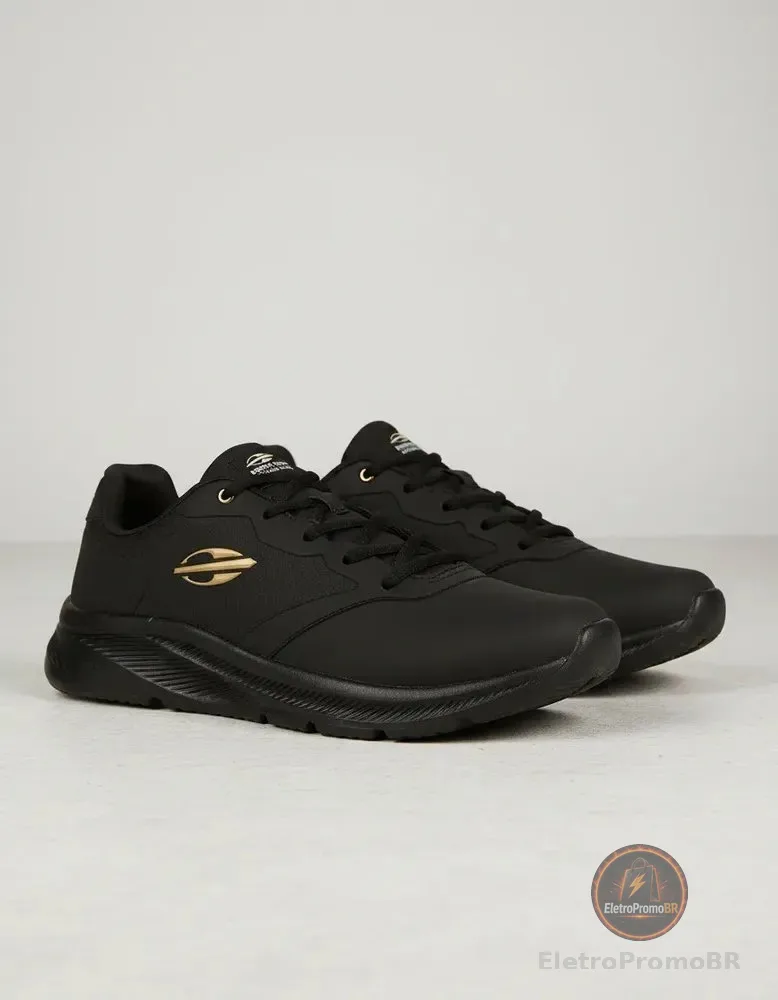 Tênis Mormaii Unissex Esportivo Academia Confortável Casual Preto/gold Mormaii 38 Br