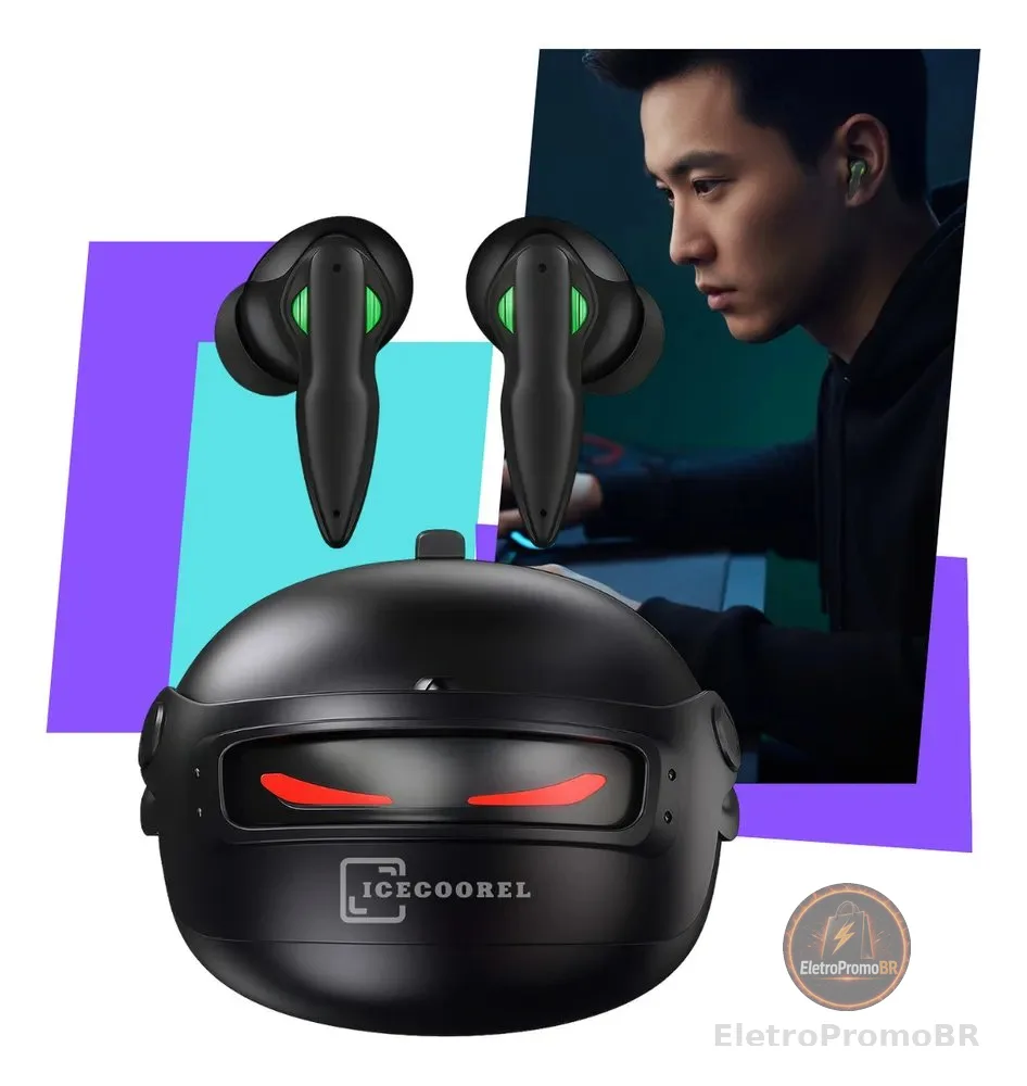 Fone De Ouvido Gamer Bluetooth Ice Coorel 5.4 Sem Fio Para Jogos Kd-777 Prova Dágua Resistente Som Potente Grave Potente Luz Led Gamer Design Moderno Super Conforto Microfone Para iPhone E Android