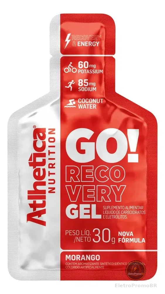 Go! Energy Gel Recovery Morango Display Com 10 Saches De 30g Morango