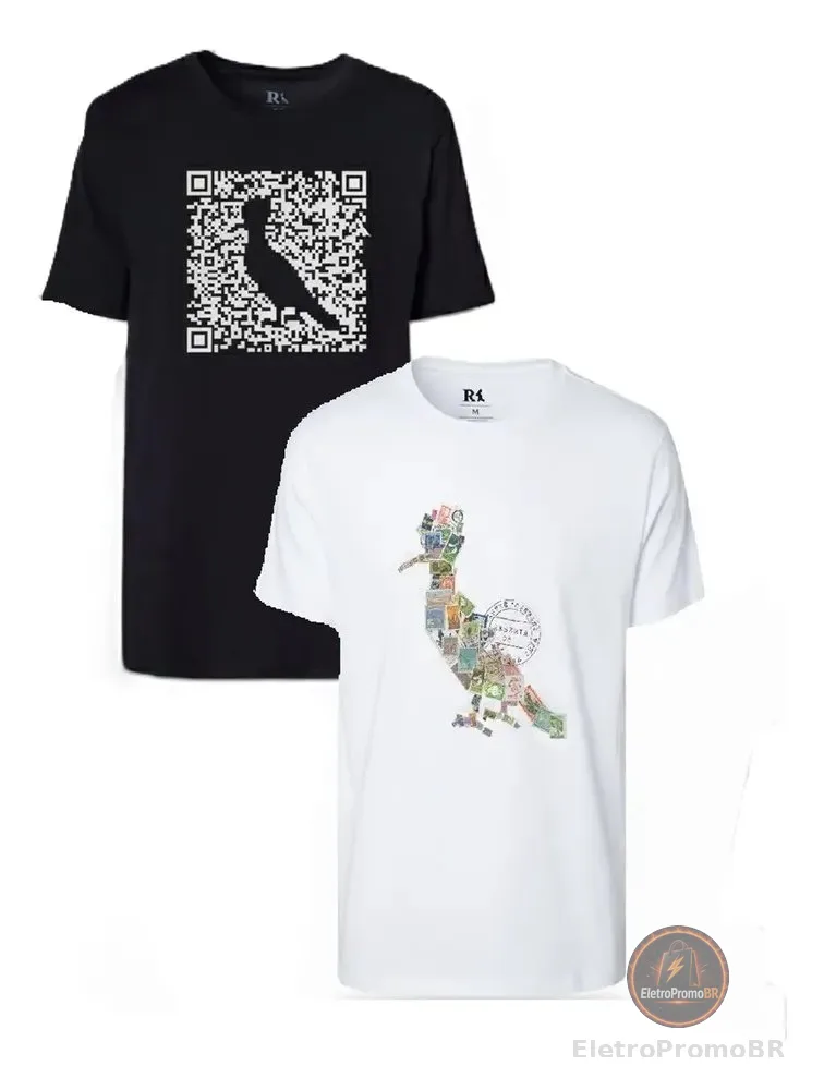 Kit 2 Camisetas Algodão Estampa Pica-pau Reserva Branco M