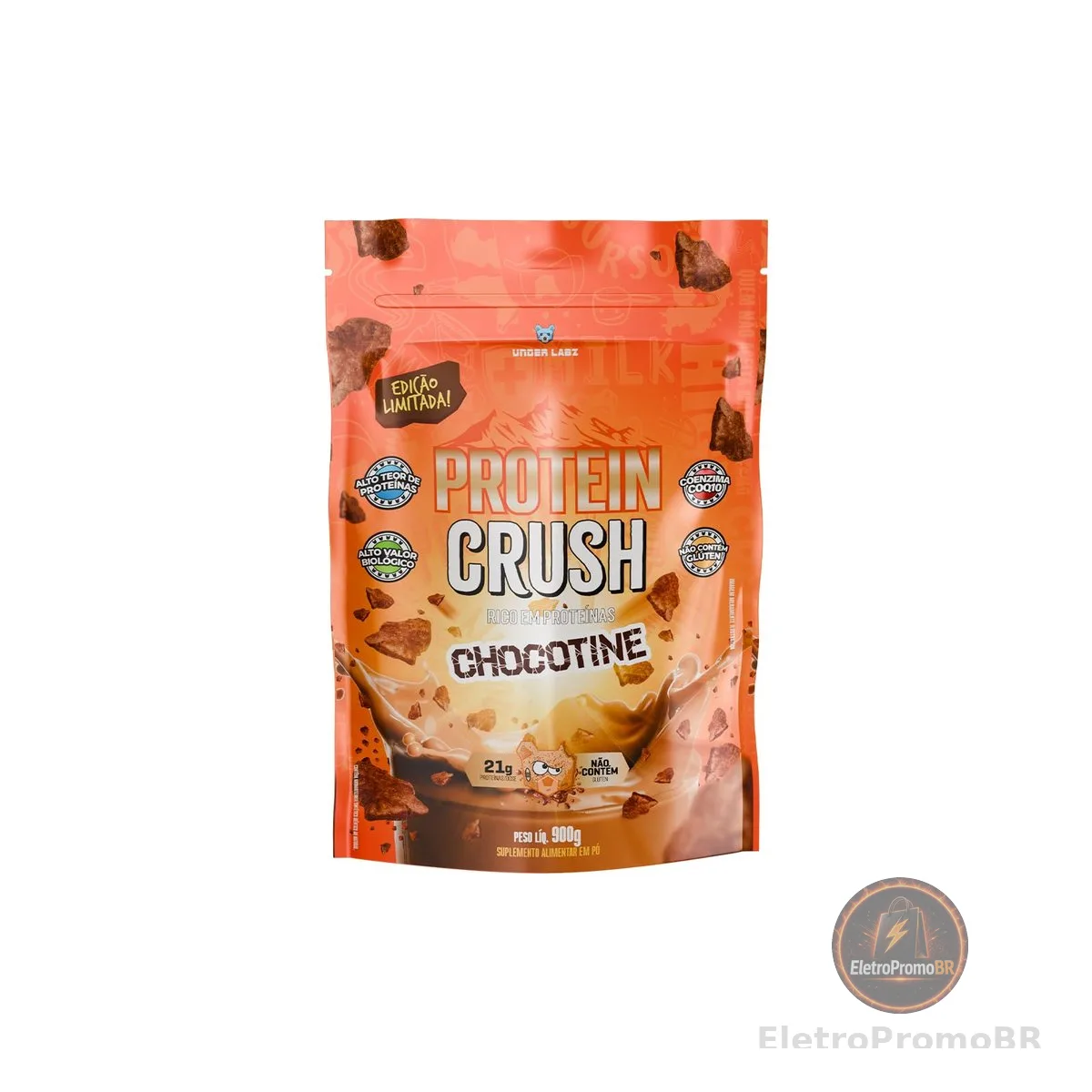 Protein Crush (900g) – Under Labz | 21g de Proteína por Dose, Sabor Incrível, Baixo Carbo, Alta Absorção – Suporte à Hipertrofia e Recuperação Muscular (Único, Chocotine)