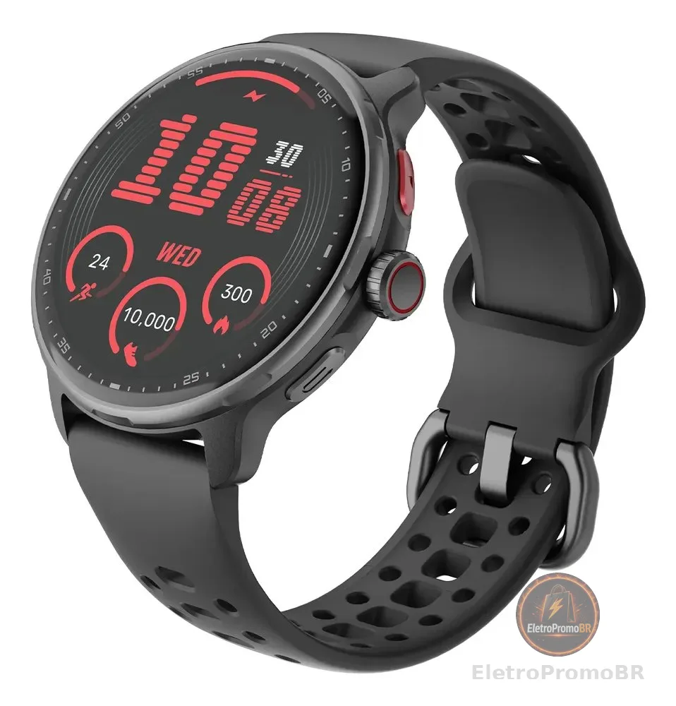 Relógio Inteligente Gps Smartwatch Amoled 3atm Outdoor Strar Preto Mesh