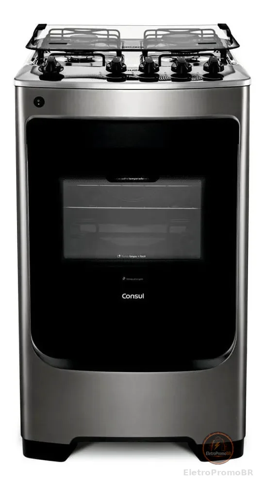 Fogão Consul Cf04nar 4 Bocas Acendimento Aut Inox