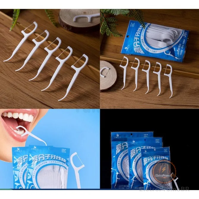 Kit com 50/100/150/200 Unidades de Fio Dental Infantil em Formato de Arco Ultra Fino para uma Limpeza Eficaz