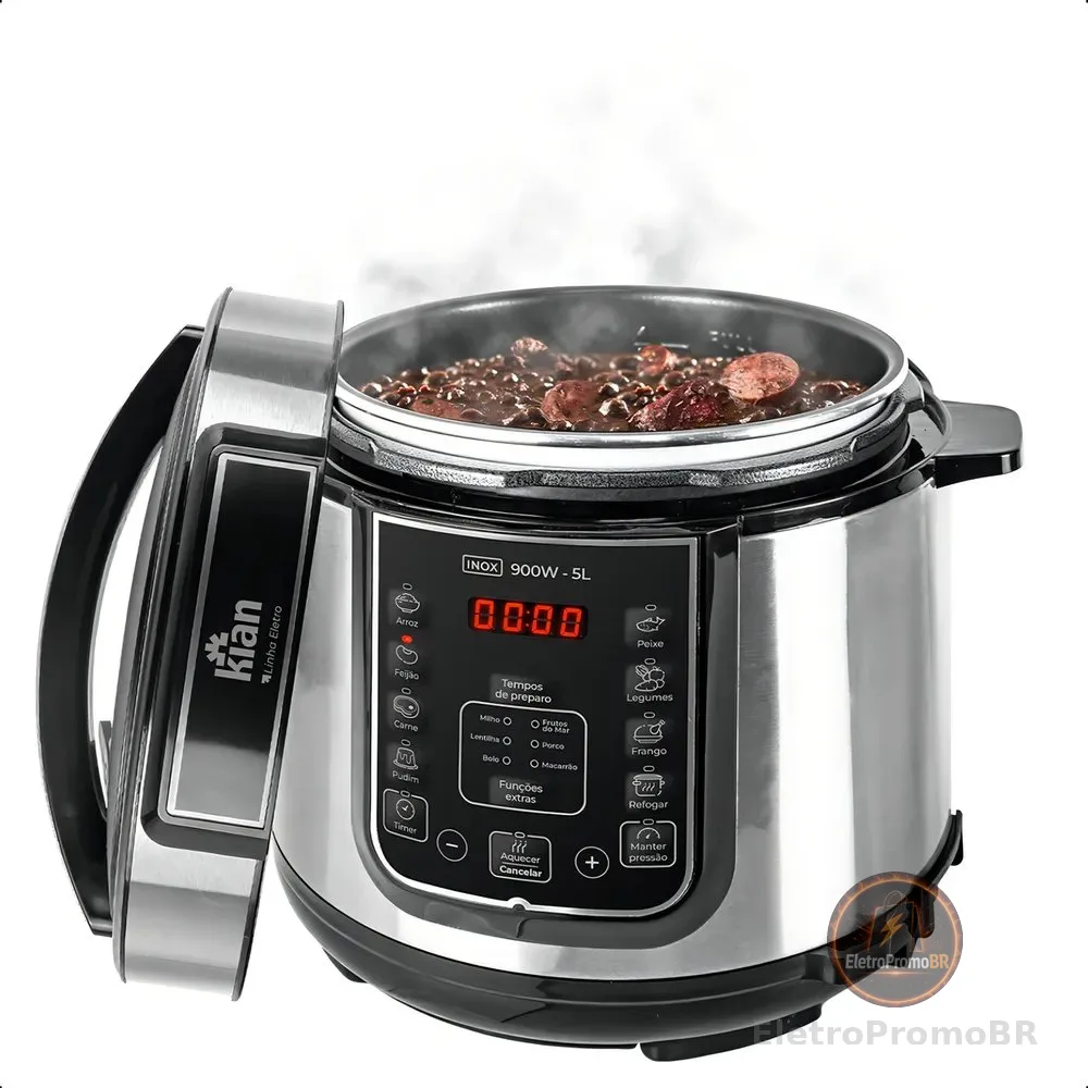 Panela De Pressão Elétrica 5 Litros Kian Ppe-101 Cor Inox