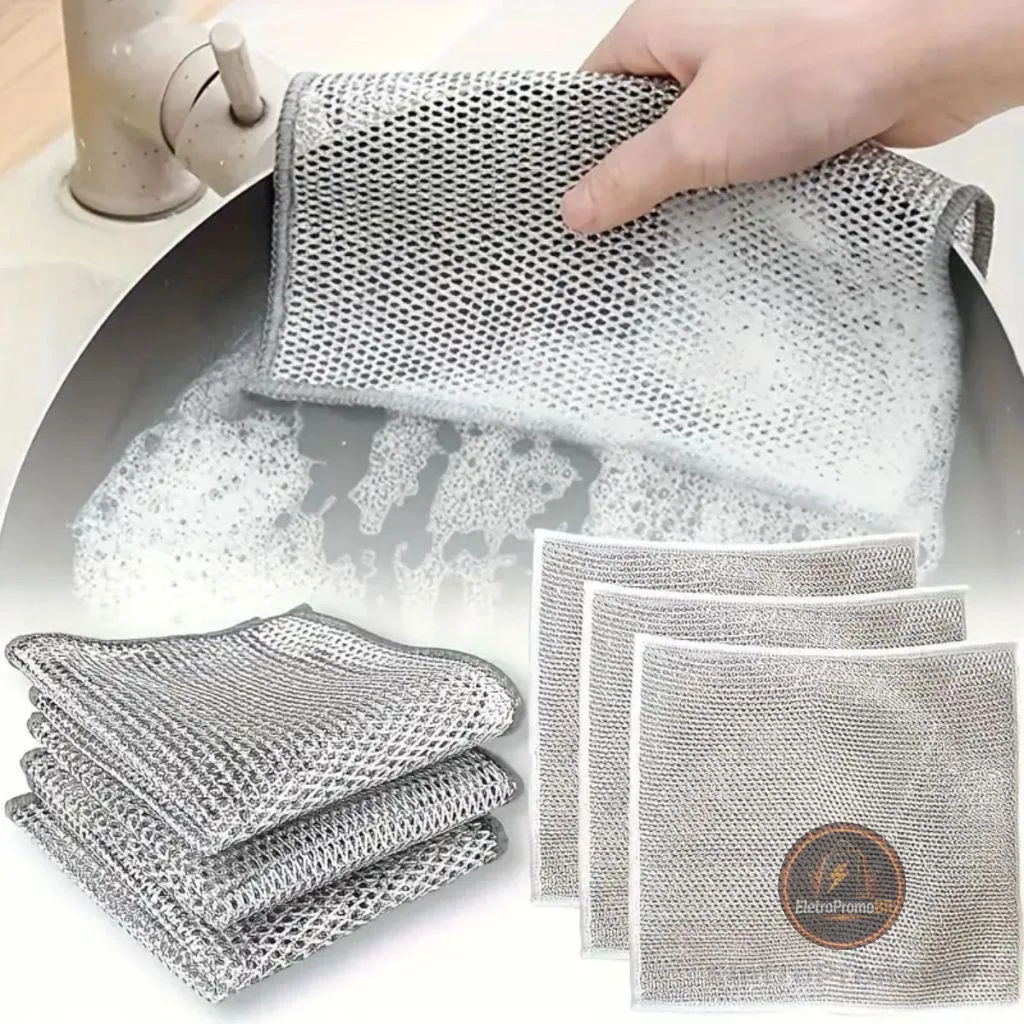 Kit 6/12/18/24 Panos De Limpeza  Premium Arear Panela Fogão Toalha Louça Tira Gordura Reutilizável
