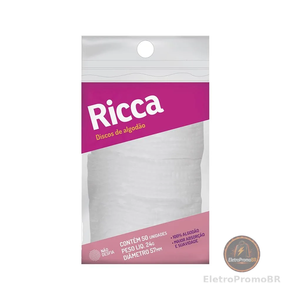 Ricca Discos De Algodão, contém 50