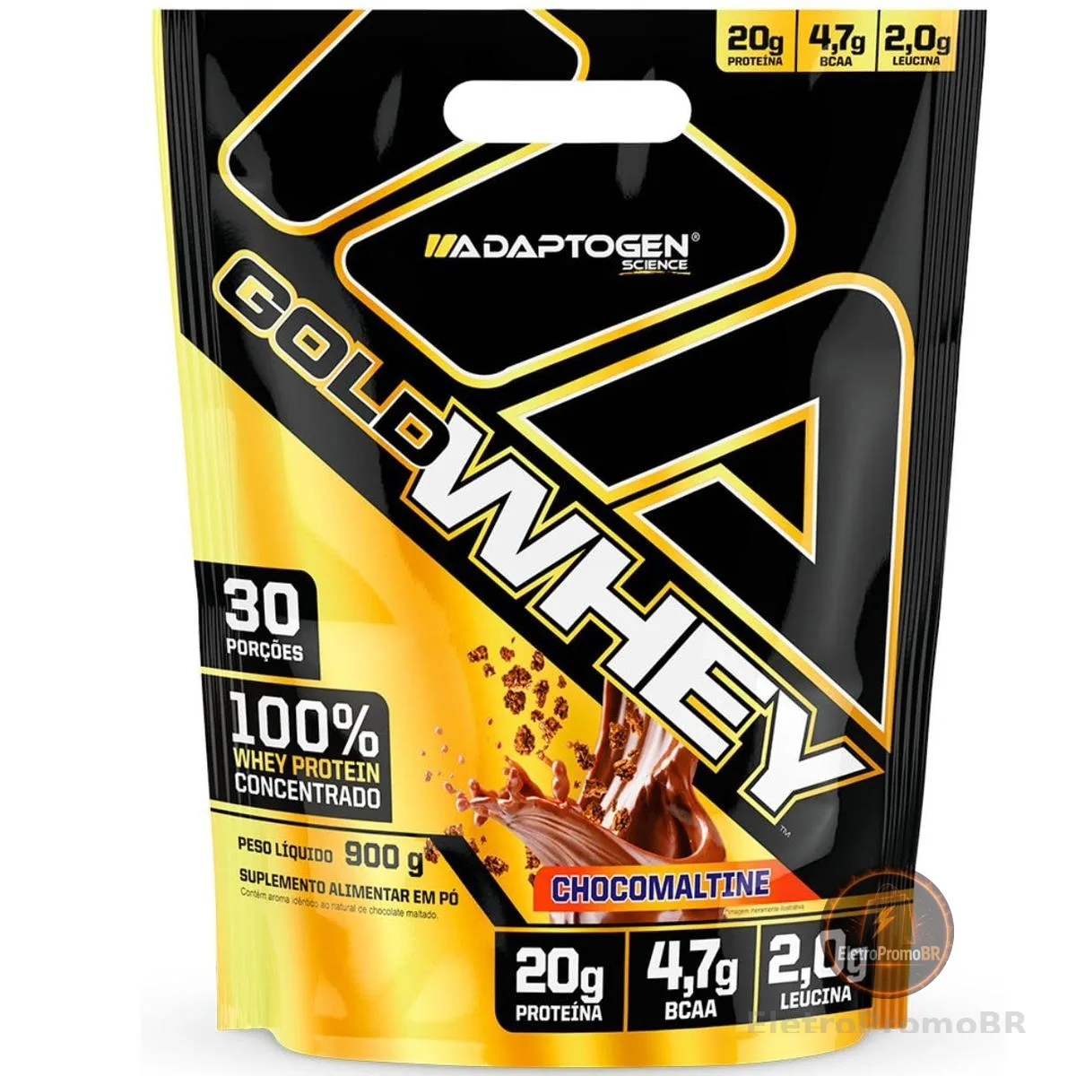 Gold Whey Refil 900g Sabor: Chocomaltine - Adaptogen Science | Whey Protein Concentrado