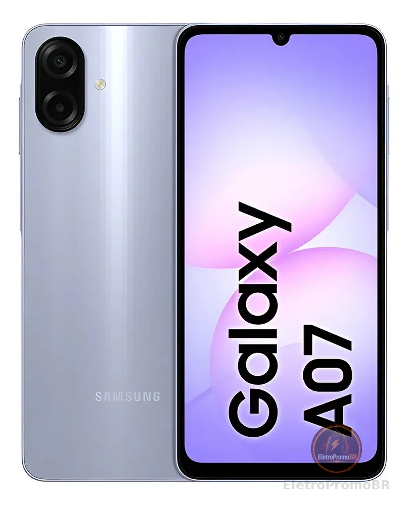 Celular Samsung Galaxy A07 256gb, 8gb, Câmera 50mp, Tela 6.7 , Proteção Ip54, Processador 6nm - Violeta