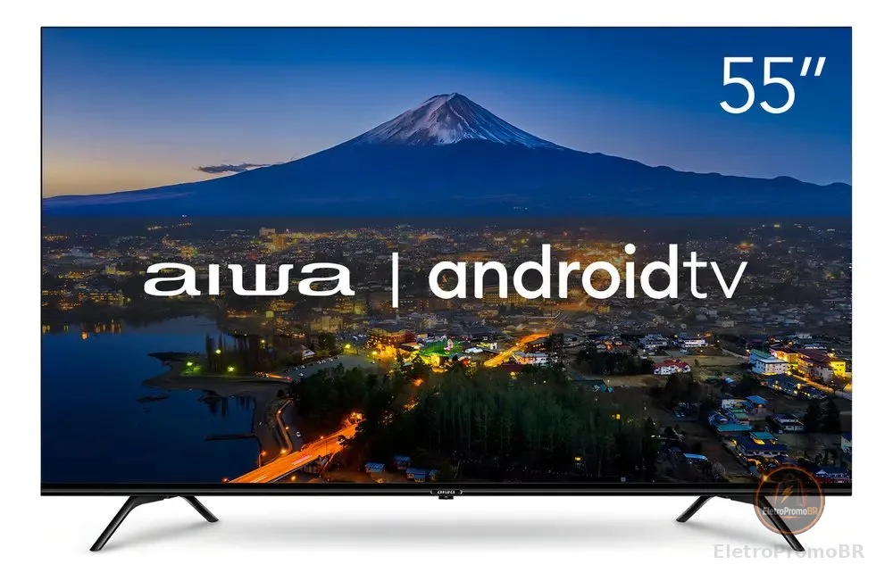 Smart TV AIWA 55” Android 4K Borda Ultrafina Dolby Vision&Atmos AWS-TV-55-BL-01-A