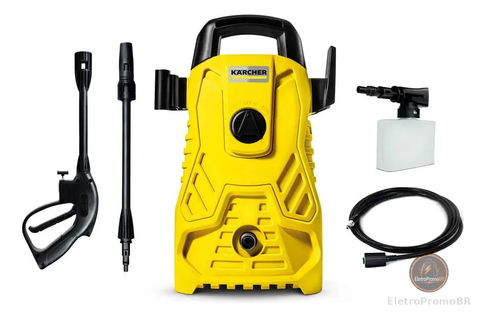 Lavadora de Alta pressão Kärcher Compacta 1500 PSI/Libras 1400W 300L/h com Aplicador de Detergente e Lança Regulável 220v