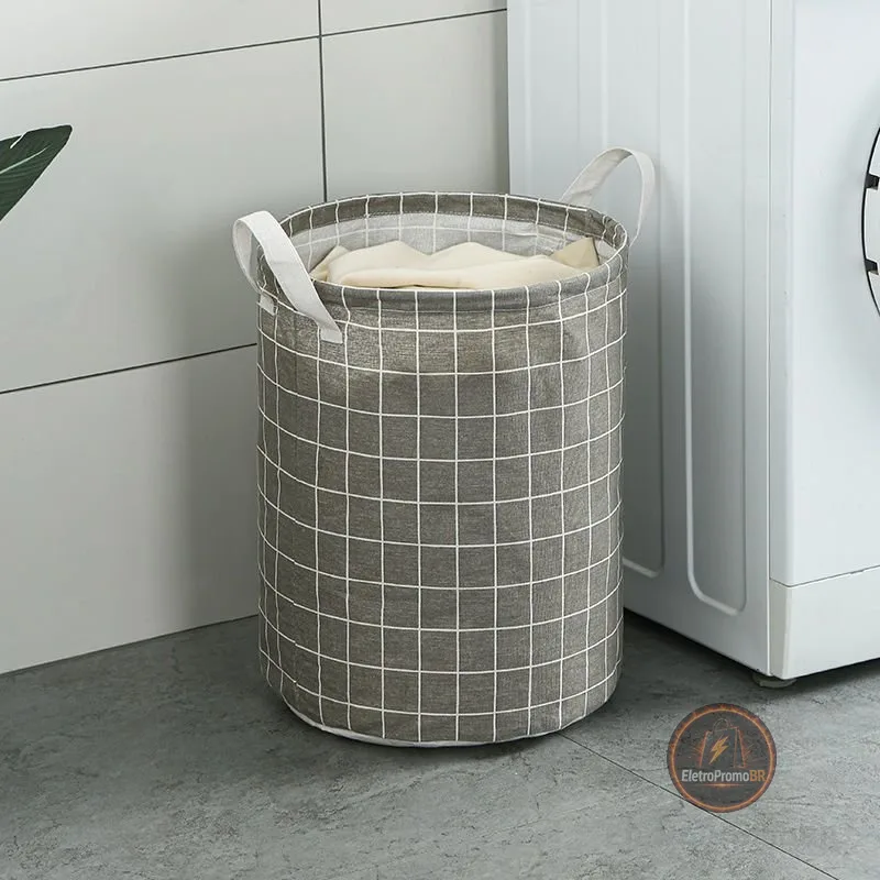 Cesto Organizador Multiuso Tecido Dobrável Roupa Brinquedos Lavanderia