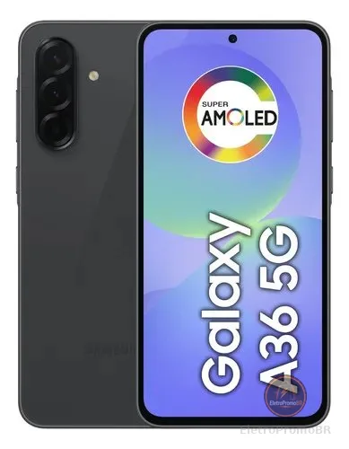 Smartphone Samsung Galaxy A36 5G 128GB 6GB RAMCâmera Tripla Traseira de até 50MP Selfie 12MP Tela 6.7" - Preto
