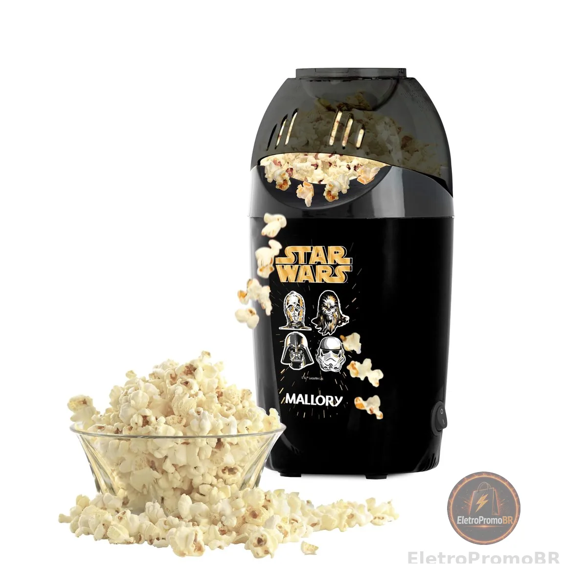 Pipoqueira Elétrica Mallory Star Wars- Pipoca saudável pronta em 3 minutos - 127V