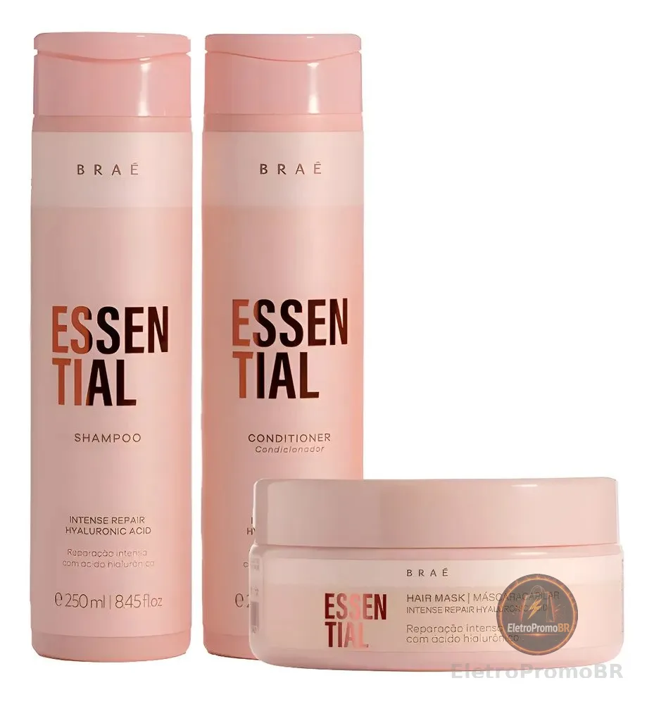 Braé Essential Kit Shampoo250ml+cond250ml+máscara200g