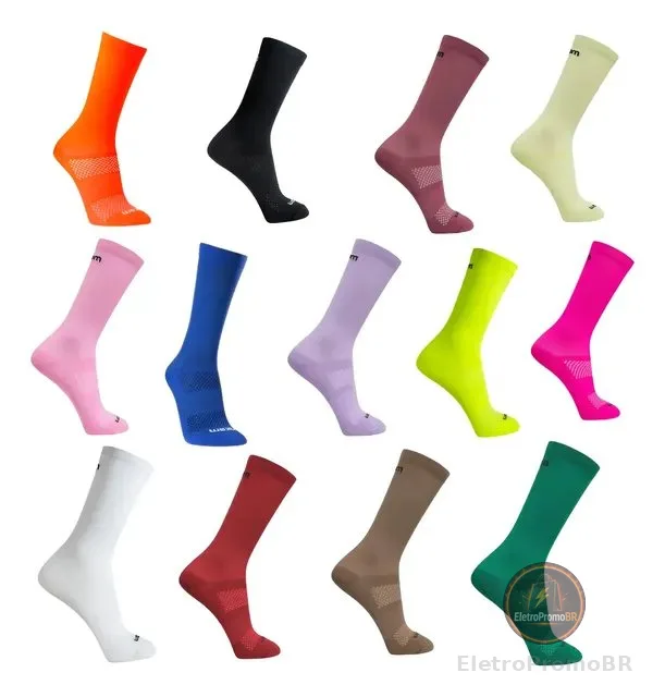 Meia Esportiva Corrida Ciclismo Color Academia Rikam Unissex