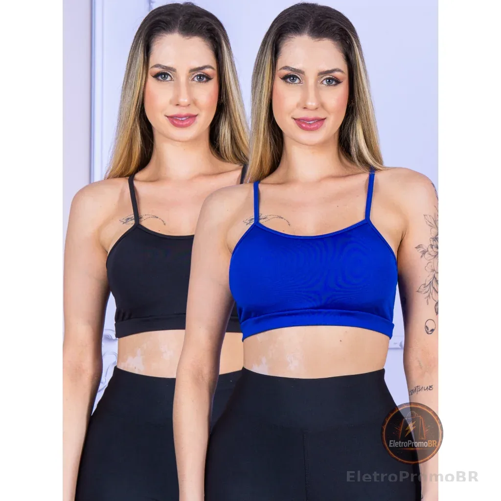 Kit 2 Top Academia Corrida Caminhada Crossfit Com Bojo Alcinha LLevo