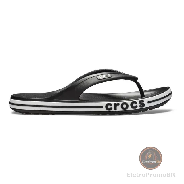Chinelo Crocs Bayaband Flip Black/white
