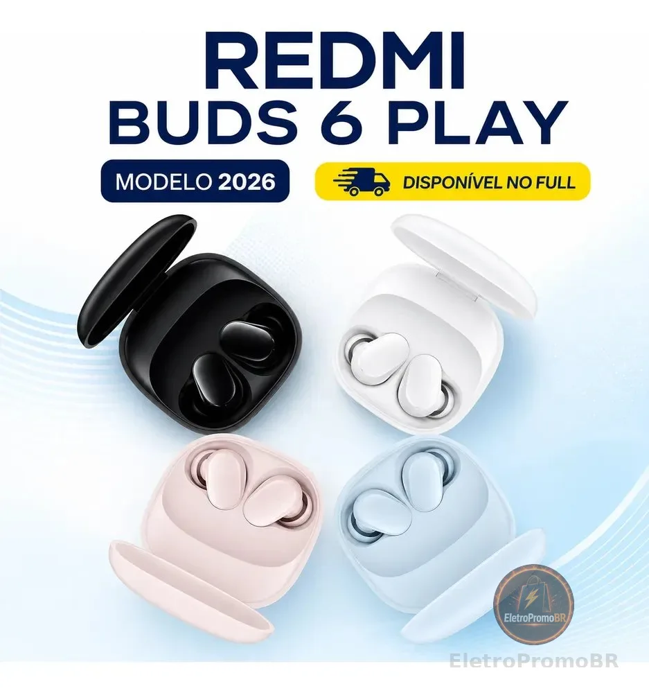 Xiaomi Redmi Buds 6 Play Bluetooth 5.4 Com Ia - Bateria 36hs Branco
